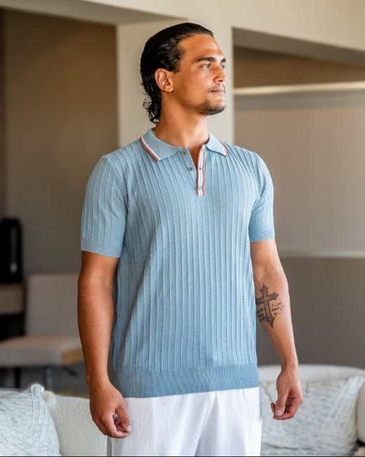 Ashford Herringbone Knit Polo