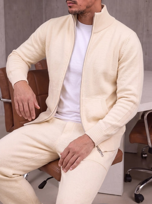 Bergamo Knit Tracksuit - Ivory detail