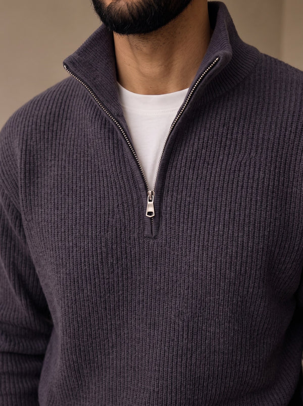 Ravenna Knit Polo Set - Graphite detail
