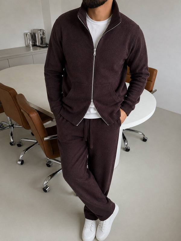 Bergamo Knit Tracksuit - Chocolate fit