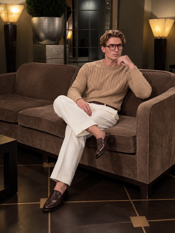 Gubbio Cable Knit Sweater fit