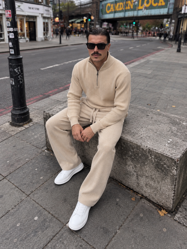 Perugia Quarter-Zip Knit Set detail