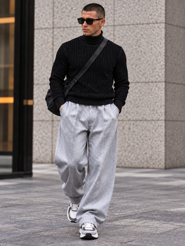 Chiavari Ribbed Turtleneck fabric