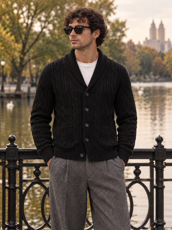 Tropea Shawl Collar Cardigan detail