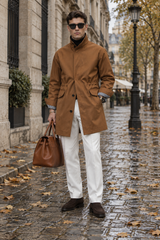 Cortona Drawcord Stand-Collar Coat