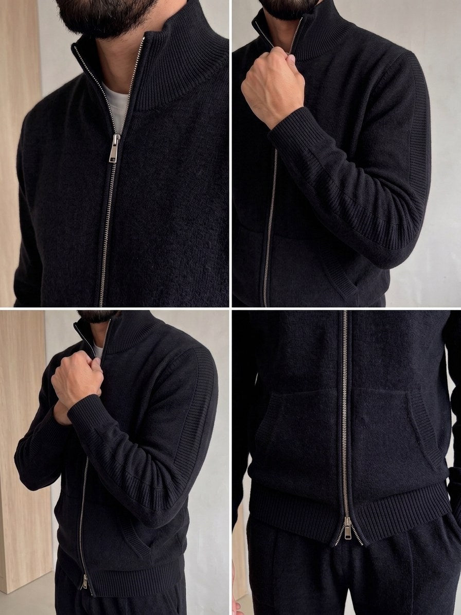 Bergamo Knit Tracksuit - Black