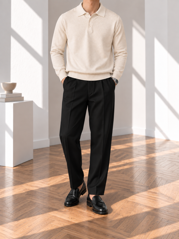 Noto Knit Polo Sweater fit