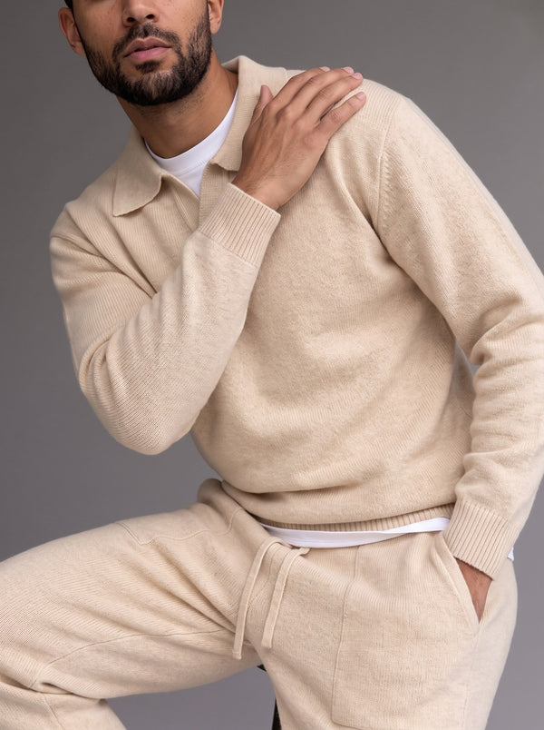 Parma Knit Polo Set - Ivory fit