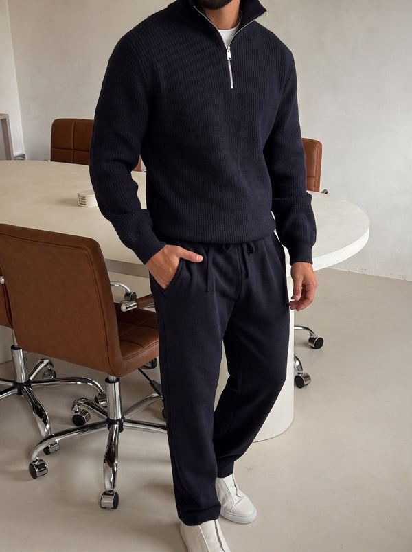 Ravenna Knit Polo Set - Black detail