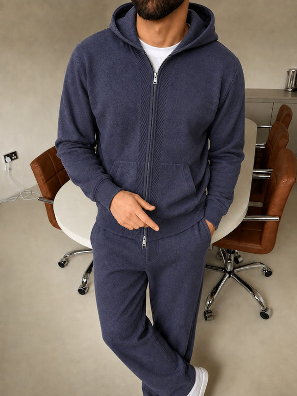 Cremona Hooded Knit Tracksuit - Graphite detail