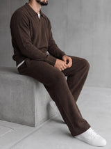 Parma Knit Polo Set - Chocolate