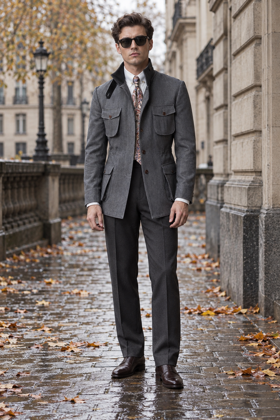 Alghero Stand-Collar Safari Jacket