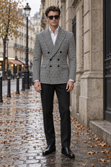 Feltre Houndstooth Double-Breasted Blazer