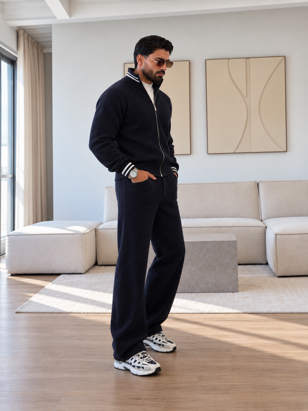 Lucca Knit Tracksuit - Black fabric