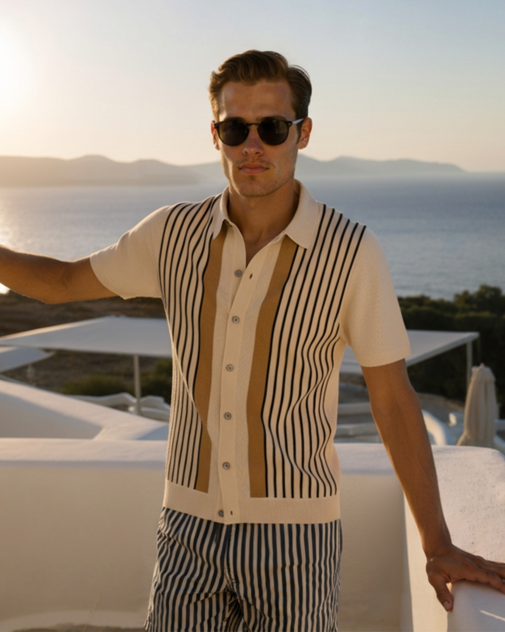 Monte Carlo Striped Knit Polo
