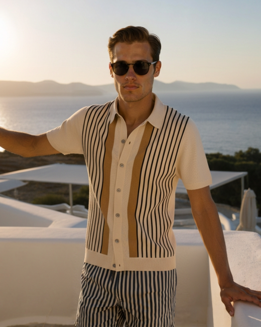 Monte Carlo Striped Knit Polo